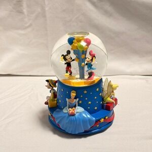 Disney Walts 100th Musical Snow Globe Mickey Minnie Cinderella Hallmark 1940